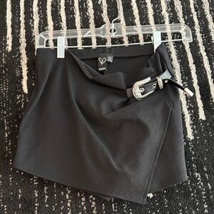 Windsor Black Mini Skirt with Metallic Buckle